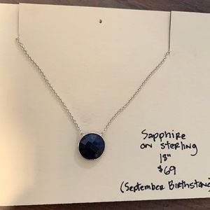 Sterling silver sapphire pendant